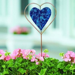 Blue Heart Disc Garden Stake