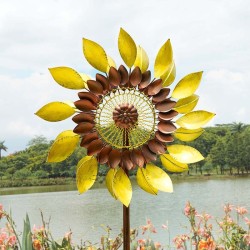 Kinetic Sunflower Lawn Wind Spinner (Two colors)