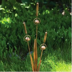 Triple Cattail Garden Stake