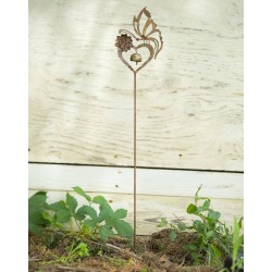 Butterfly On Heart Garden Stake