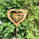 Triple Spinning Heart Garden Stake