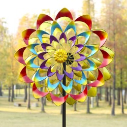 Zinnia Flower Hanging Wind Spinner