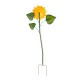 Handcrafted Metal Sunflower Garden Stake with Three Busy Bees