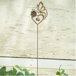Butterfly On Heart Garden Stake