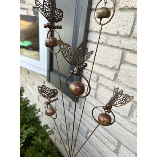Butterflies and Bells Garden Stake
