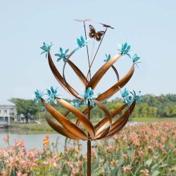 Brazilian Leaves with Butterflies Wind Spinner