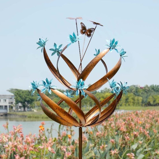 Brazilian Leaves with Butterflies Wind Spinner