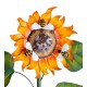 Handcrafted Metal Sunflower Garden Stake with Three Busy Bees