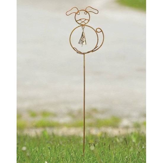 Dog with Bell Garden Stake