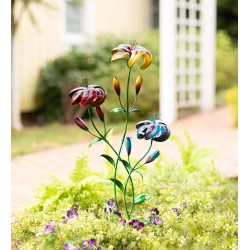 Spinning Flower Garden Stake Trio