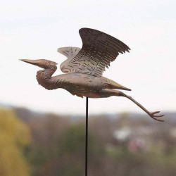 Heron Copper Garden Stake