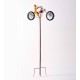 Metal Cat on Motorcycle With Spinning Wheels Wind Spinner