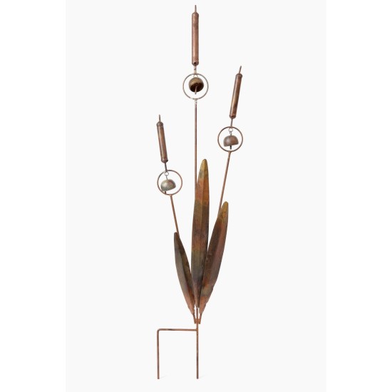 Triple Cattail Garden Stake
