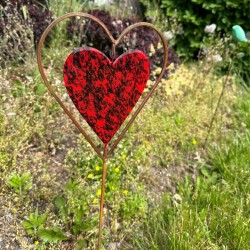 Red Heart Disc Garden Stake