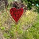 Red Heart Disc Garden Stake