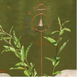Cat with Bell Garden Stake