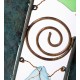 Handcrafted Wavy Metal and Glass Garden Sculpture