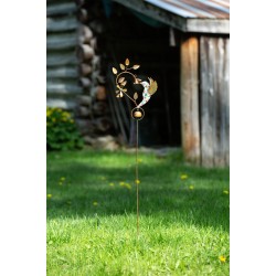 Floral Hummingbird Garden Stake