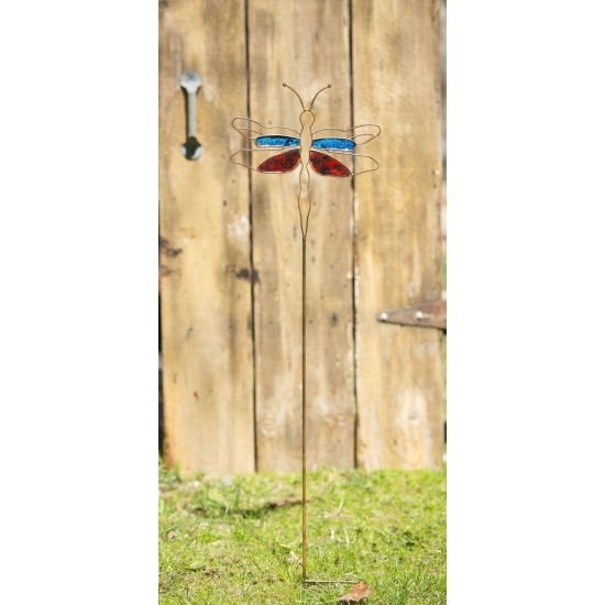 Multicolor Dragonfly Garden Stake