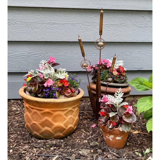 Triple Cattail Garden Stake