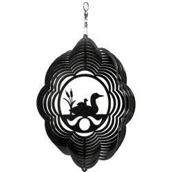 Loon Duck Cloud Bird Swirly Metal Wind Spinner
