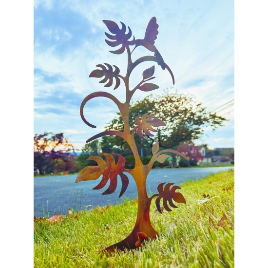 Hummingbird on Plant Garden Stake