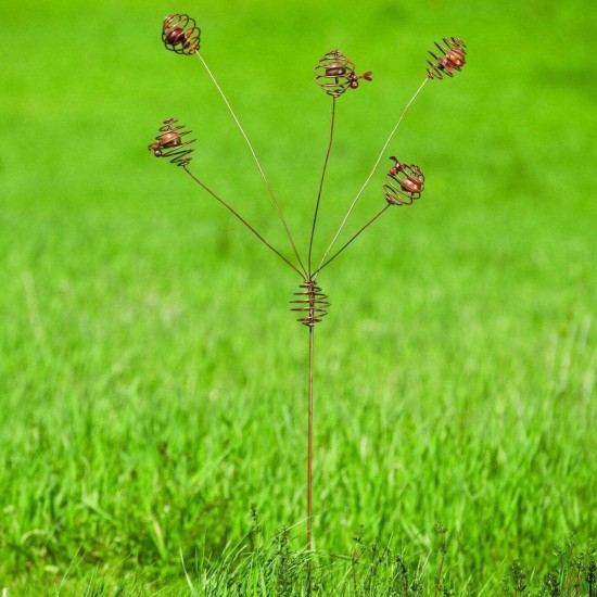 Bee Spiral Garden Stake with Bells