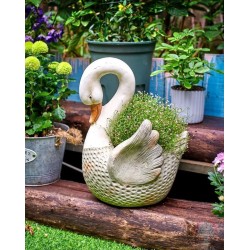 Large Swan Flower Pot for Garden, Swan Statue, Animal Statue for Garden Courtyard Ornament, Villa Outdoor Decor Gardening Ideas
