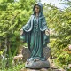 36" Hand-Painted Virgin Mary Statue – Antique Grey/Bronze