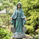 36" Hand-Painted Virgin Mary Statue – Antique Grey/Bronze