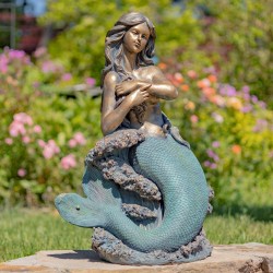 34"Dezlynn" Hand-Painted Magnesium Mermaid Statue