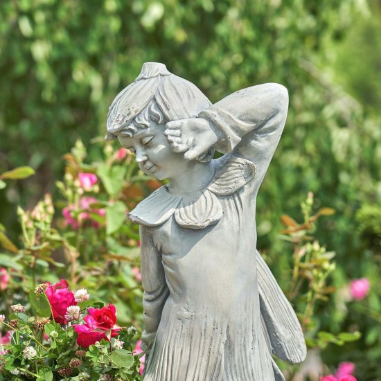 30"Oliver" Hand-Painted Magnesium Fairy Statue with Planter