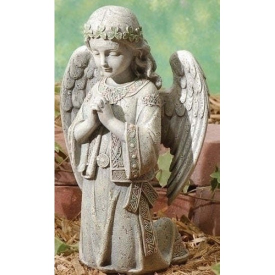 Irish Celtic Angel Kneeling To  Pray Garden Figure