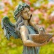 39" Hand-Painted Magnesium Angel Statue – Jazmin with Birdbath
