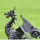 4.5 FT. TALL LARGE IRON DRAGON STATUE WITH CURLY TAIL