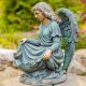 24"Cassiel" Angel Statue with Birdbath/Feeder