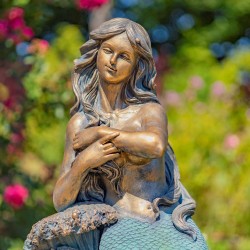 34"Dezlynn" Hand-Painted Magnesium Mermaid Statue