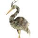 30 Inch Tall Set of 2 Iron Heron Garden Statues