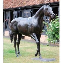 Race Horse Bronze Metal Garden Statue