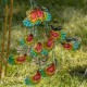 40" Vibrant Colorful Iron Peacock Statues with Acrylic Gems