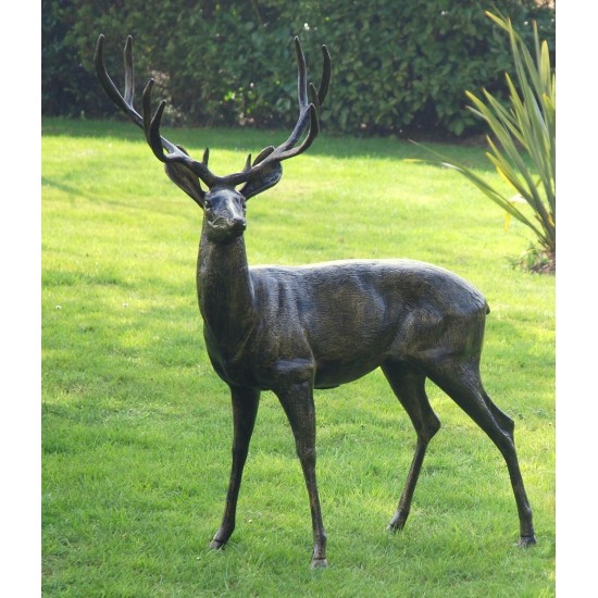 Wild Stag 148cm Bronze Metal Garden Statue