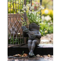 Garden Animal Statues, Unique Modern Garden Sculptures, Frog Flowerpot for Garden Decoration, Beautiful Cute Frog Statues, Creative Villa Outdoor Gardening Ideas