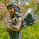 39" Hand-Painted Magnesium Angel Statue – Nicole with Cat