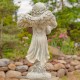 39" Hand-Painted Magnesium Angel Statue – Jazmin with Birdbath