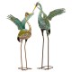 55" Green-Grey Iron Heron Statues