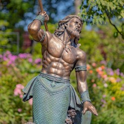 48" Hand-Painted Merman Statue – Scotty
