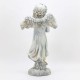 39" Hand-Painted Magnesium Angel Statue – Jazmin with Birdbath