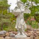 39" Hand-Painted Magnesium Angel Statue – Jazmin with Birdbath