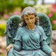 24"Cassiel" Angel Statue with Birdbath/Feeder