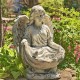 24” Cassiel Angel Statue with Birdbath/Feeder